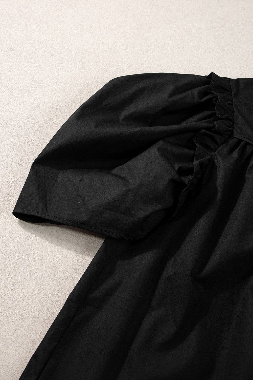 Black Puff Sleeve Shirt