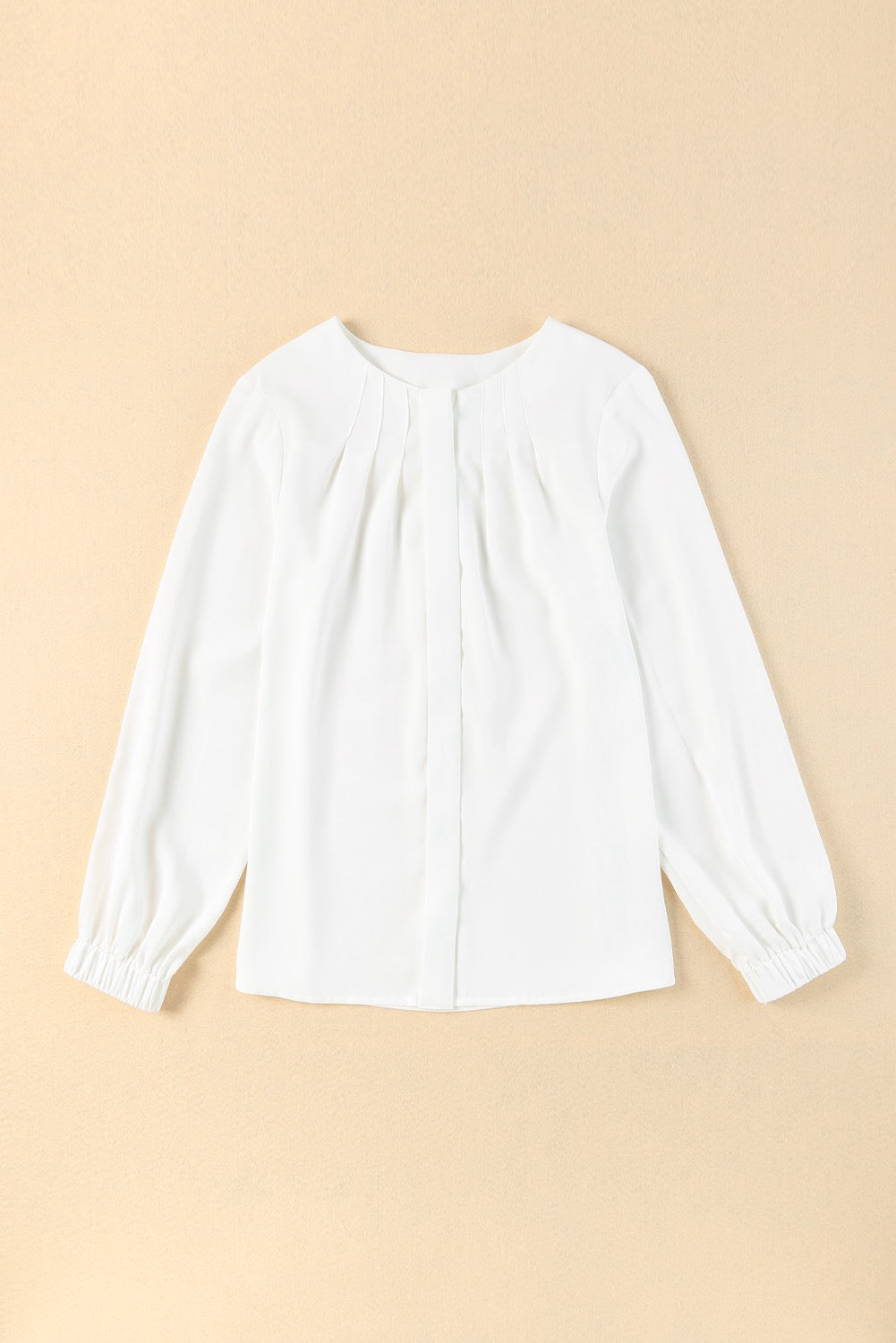 White Gathered Blouse