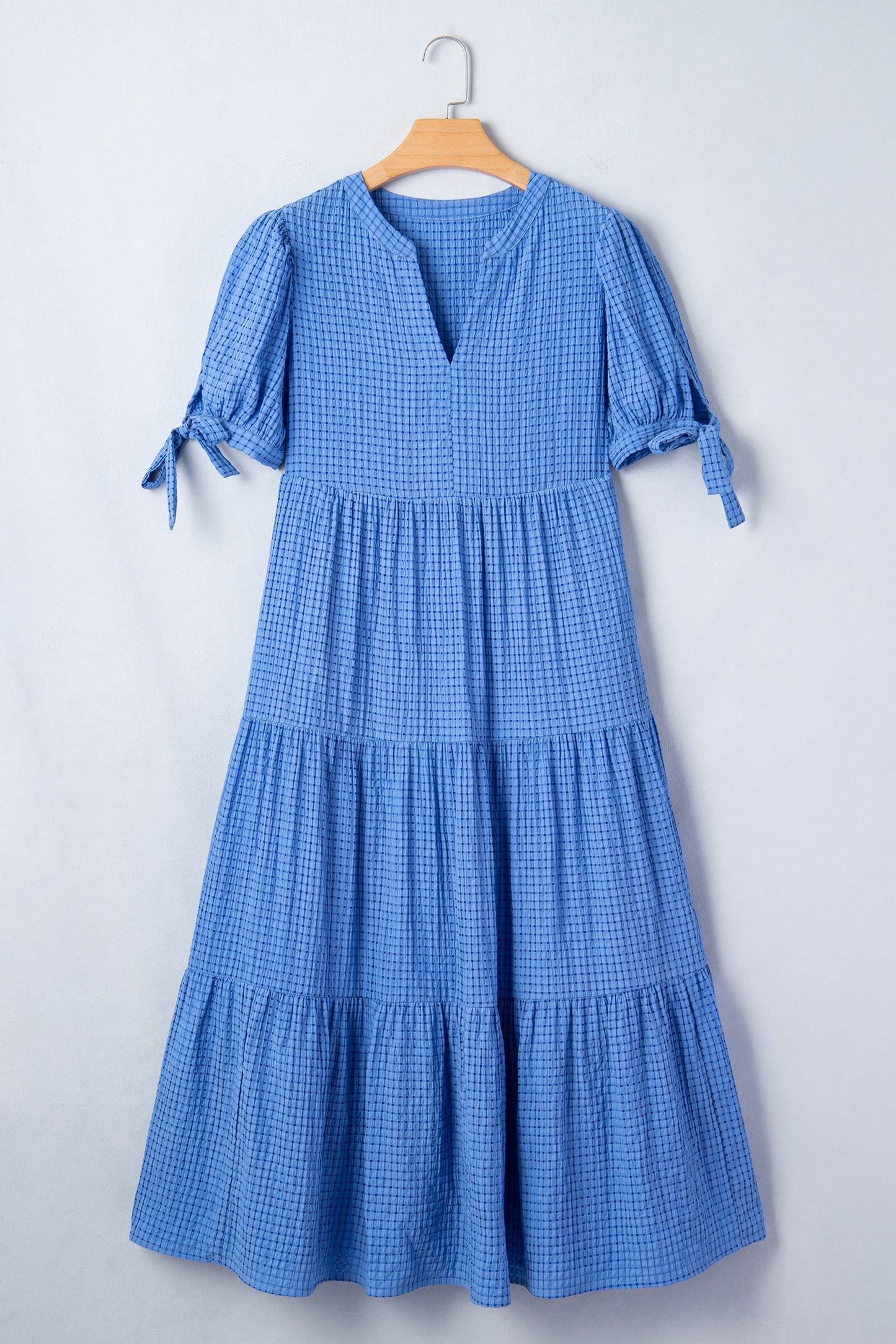 Blue Gingham Maxi Dress