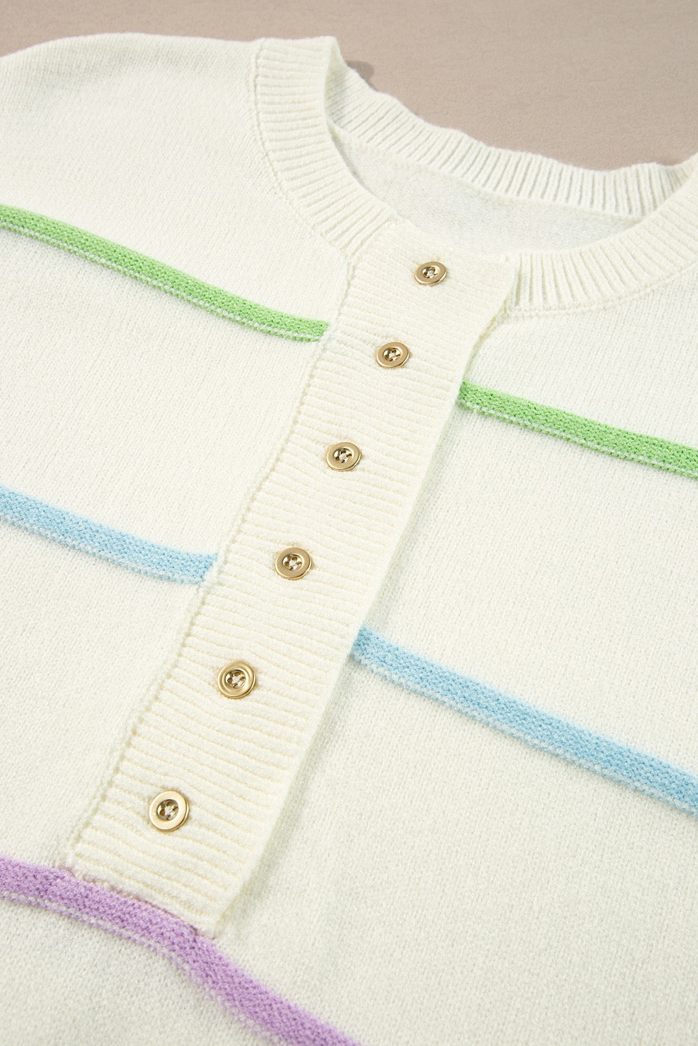 White Stripe Baggy Sweater