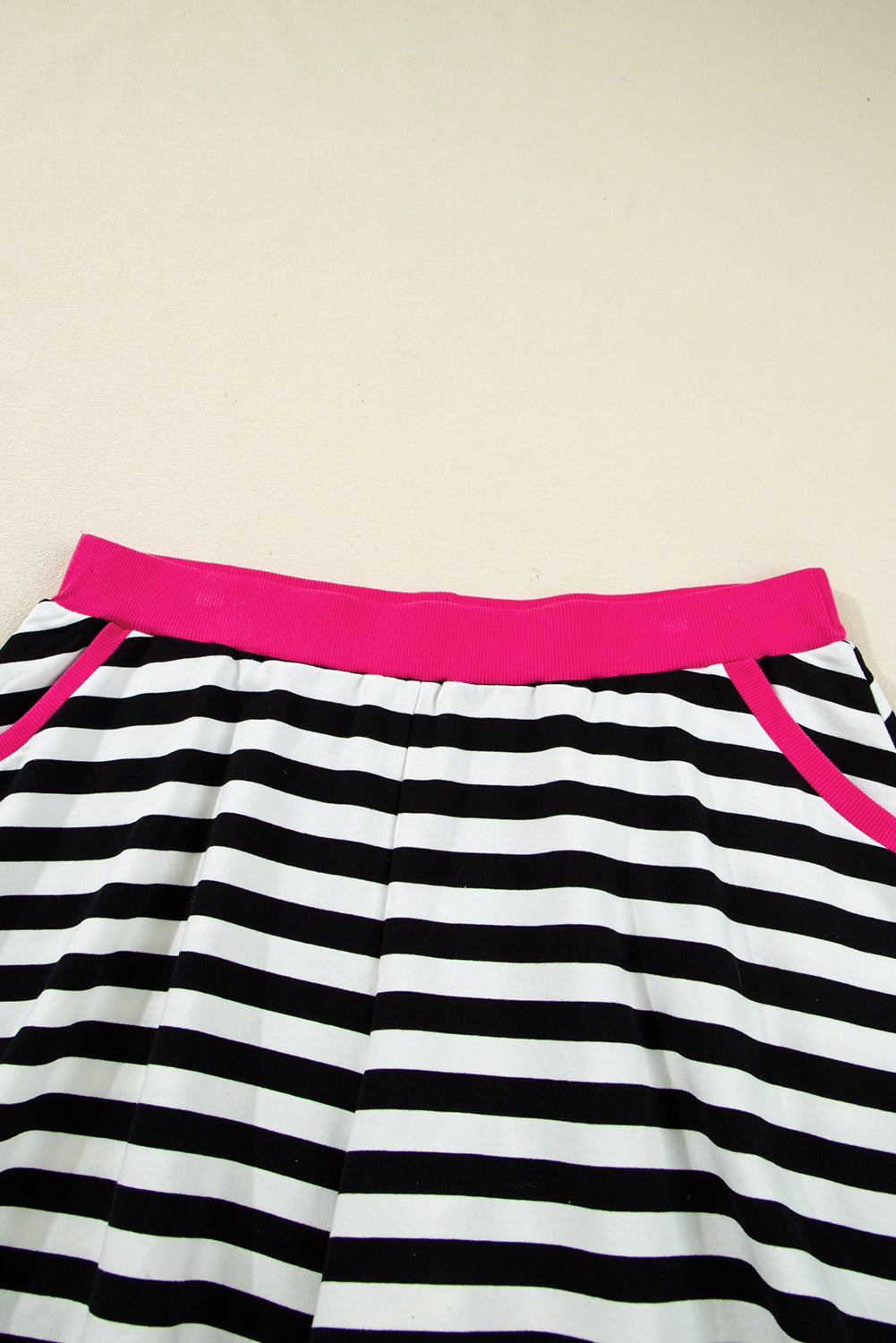 Black Stripe Color Block Edge Pullover and Skort Set