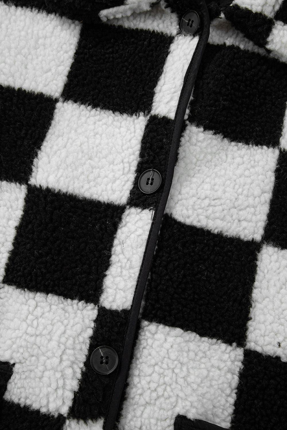 Black Checkered Fleece Jacket