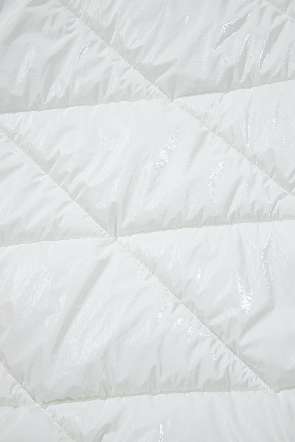 White Quilted Zip Up Puffer Coat