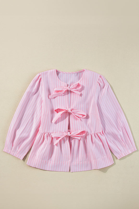 Pink and White Stripe Tie Top