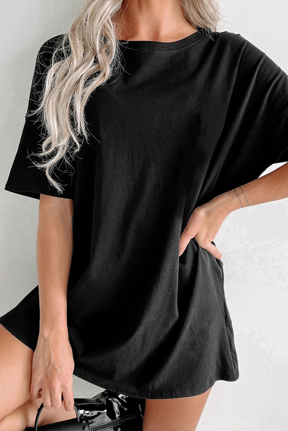 Black Basic Tunic Tee