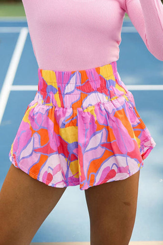 Active Wear Shorts Pink Print