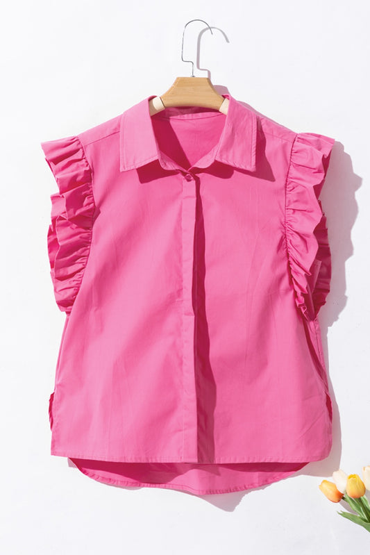 Pink Poplin Collared Shirt