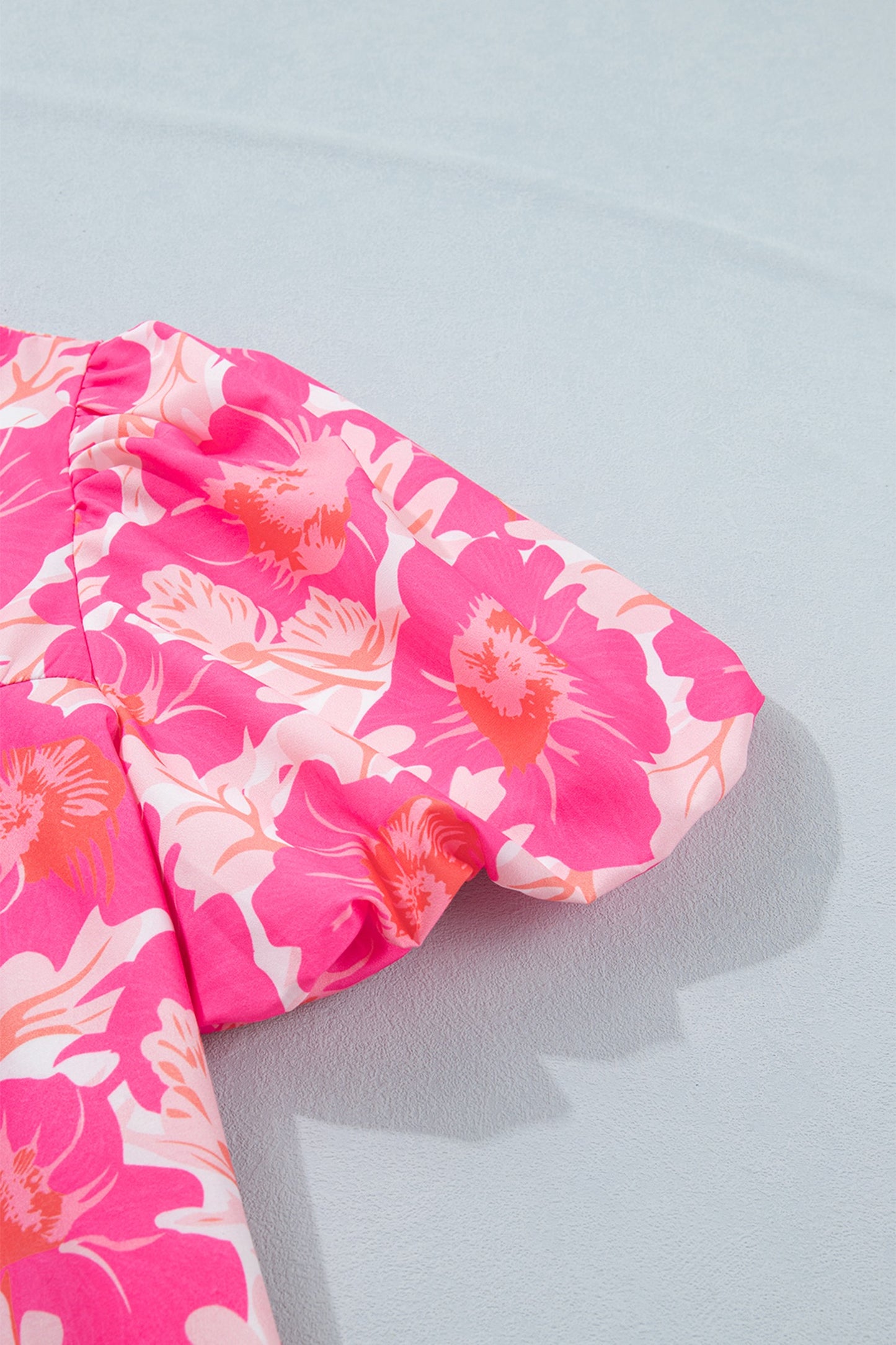 Floral Pink Short Sleeve Summer Blouse