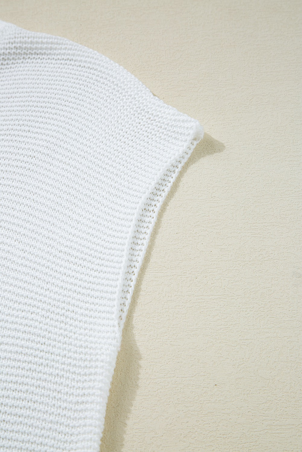 White Sweater Tee with Side Slits