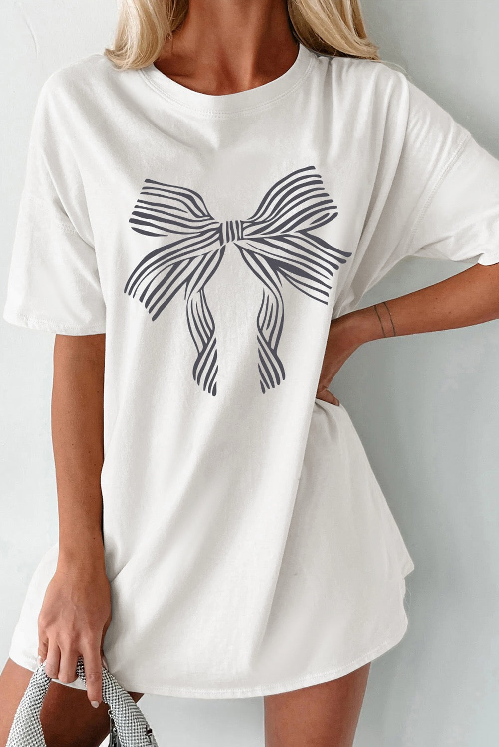 Black Bow Tshirt Dress