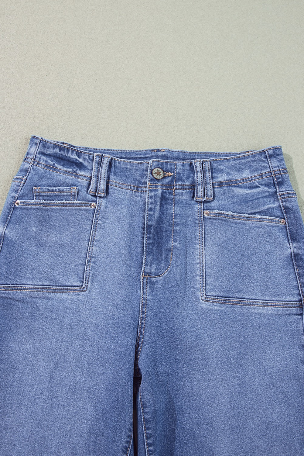 High Waist, Loose Fit, Straight Leg Cropped Jeans