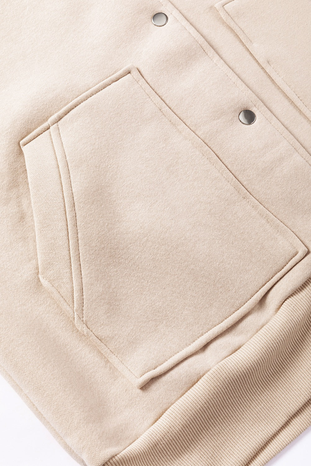 Beige Pocketed Loose Fit Hoodie