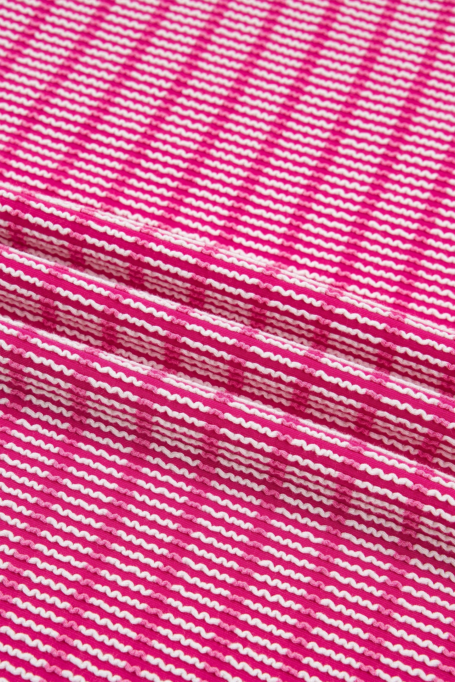 Pink Stripe Raised Rib Loose Tee Drawstring Elastic Waist 2pcs Short Set