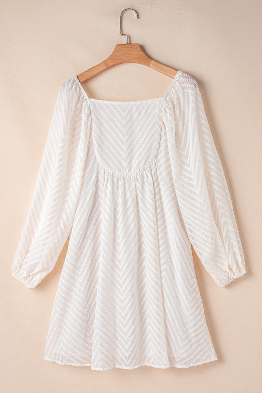 Apricot Long Sleeve Empire Waist Dress
