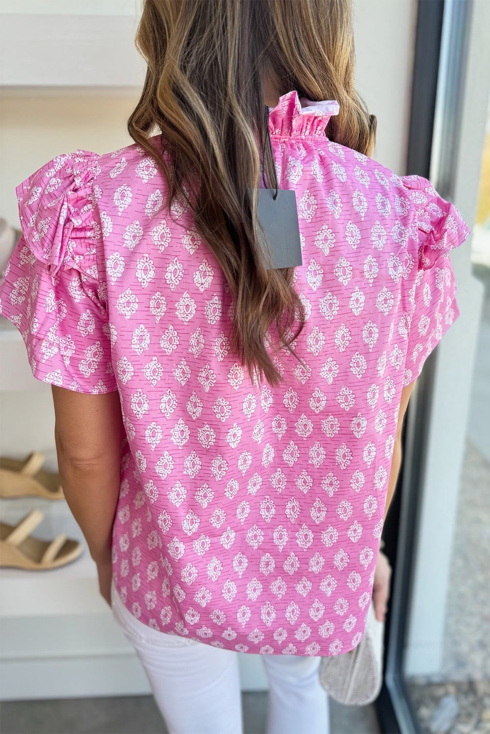Pink Vintage Floral Blouse