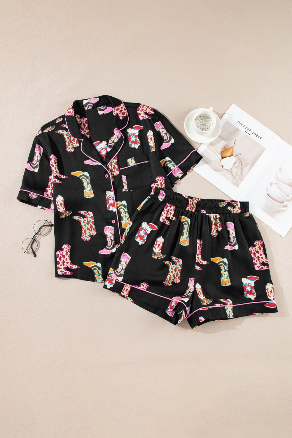 Black Western Boots PJ Set