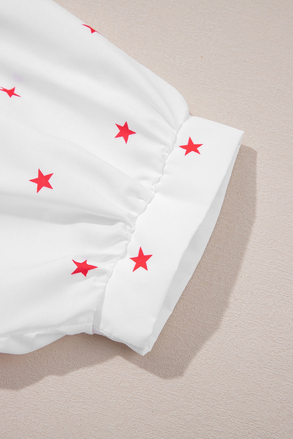 Half Sleeve, Red Stars Loose Fit Shirt