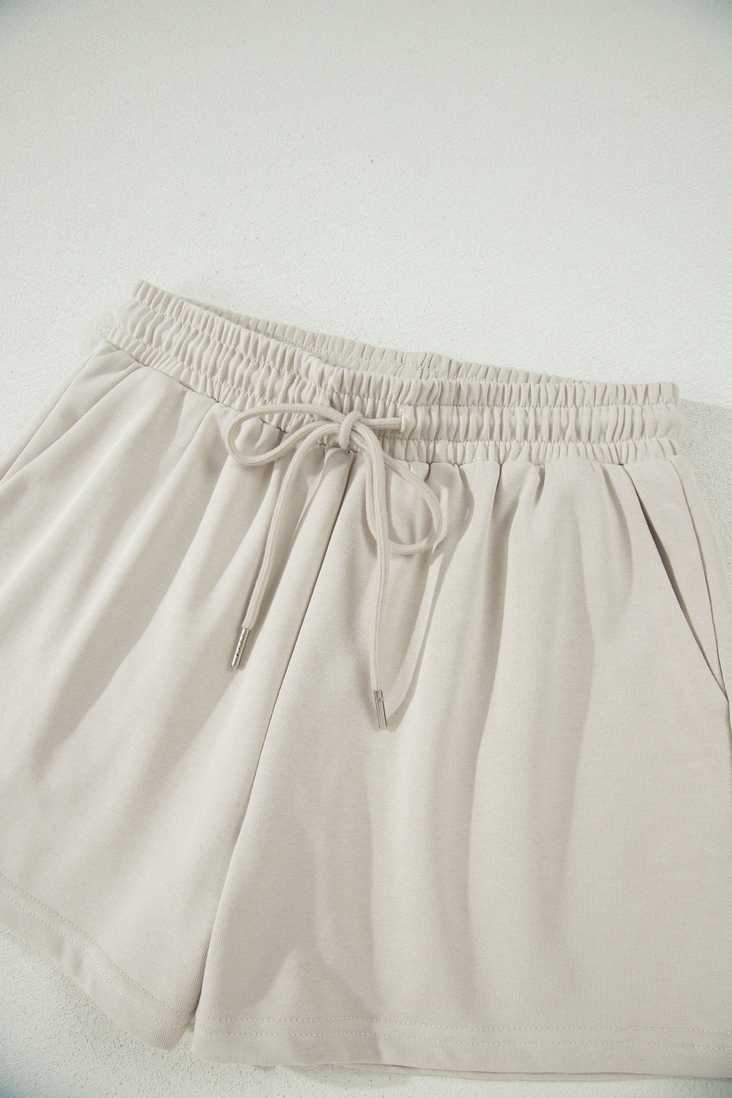 Puffy Loose Top Drawstring Shorts 2pcs Outfit
