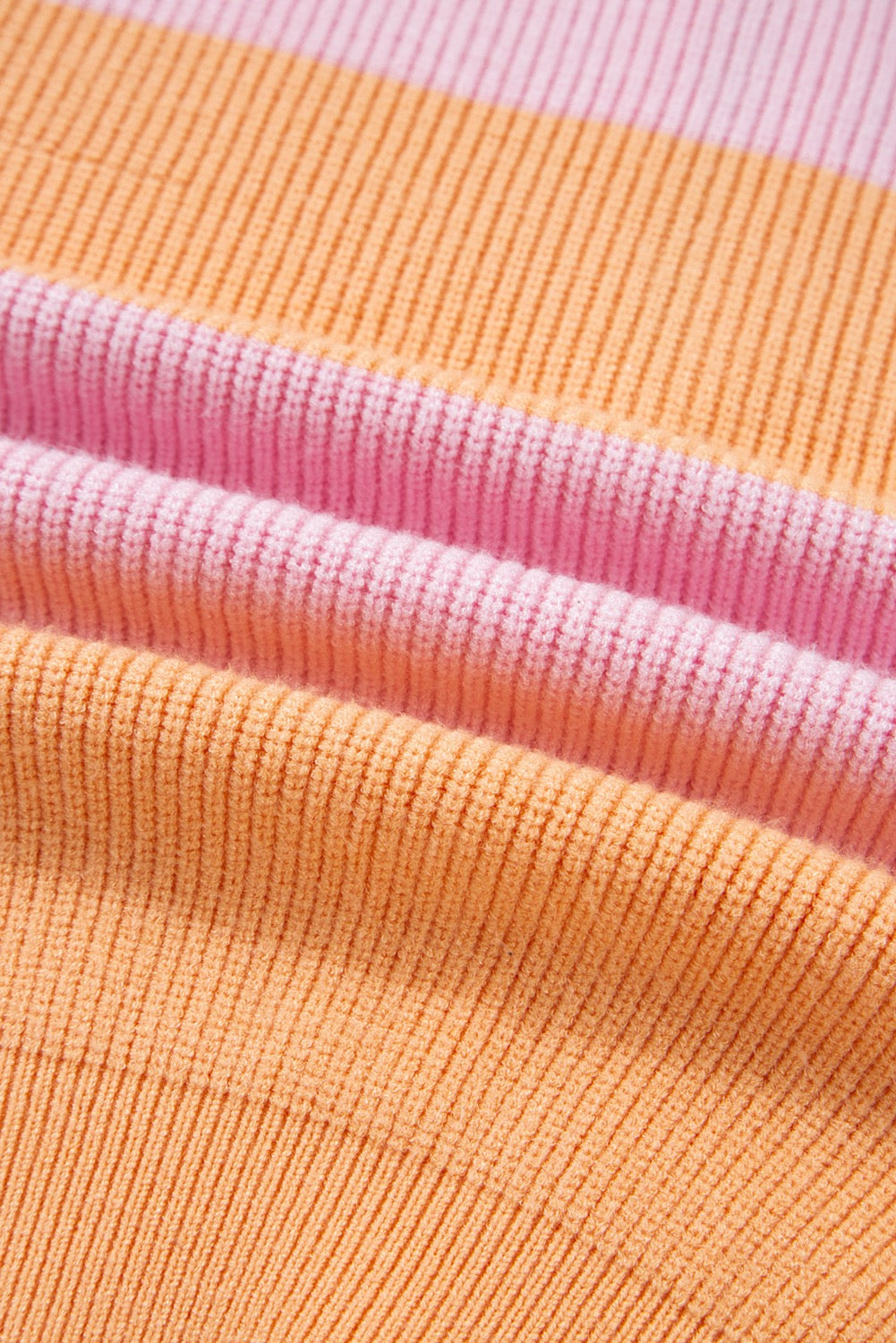 Orange Stripe Half Zip Oversize Sweater