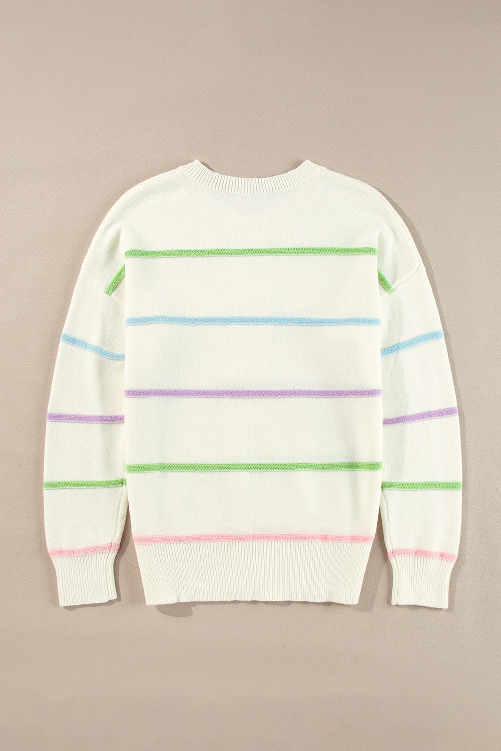 White Stripe Baggy Sweater
