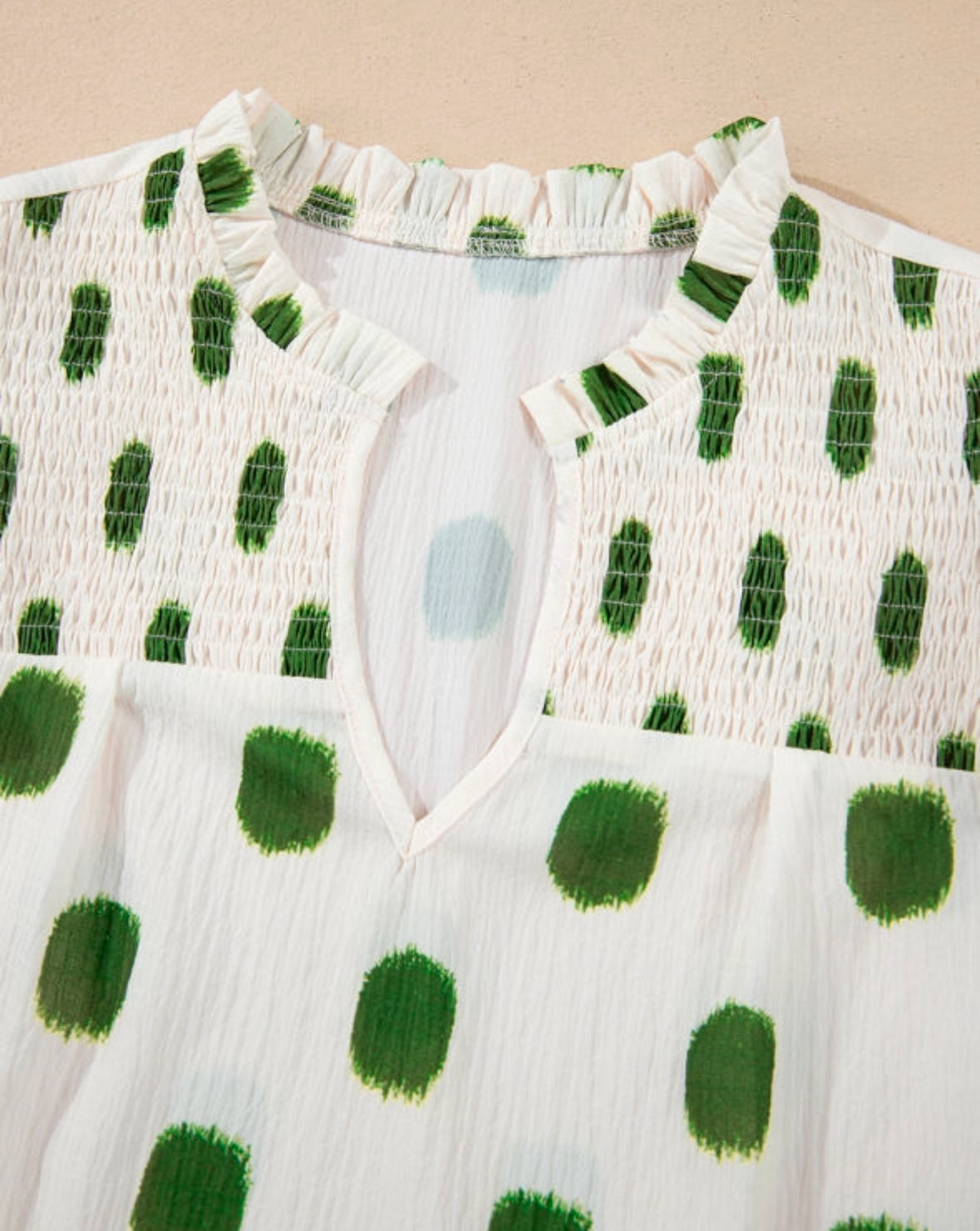 Green Polka Dot Top
