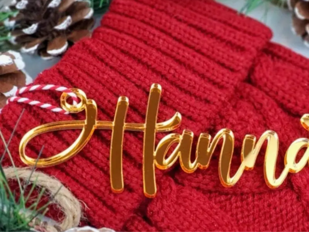 Acrylic Christmas Stocking Name Tag