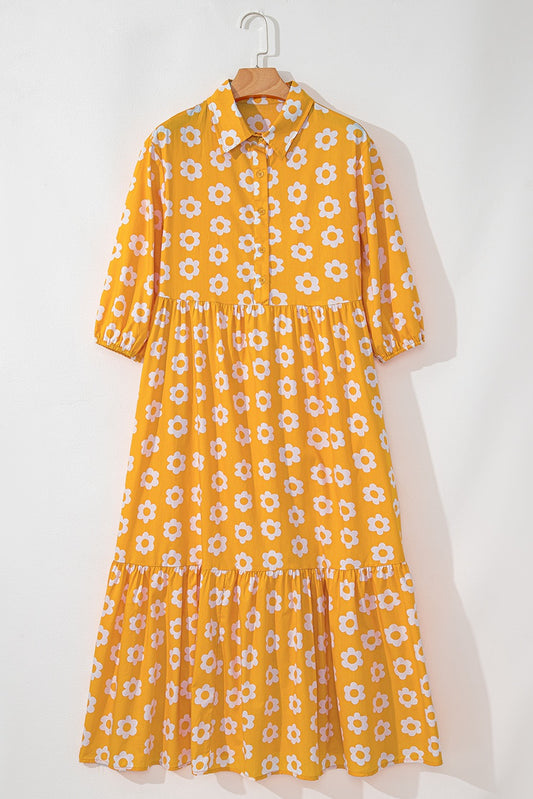 Yellow Flower Maxi Dress