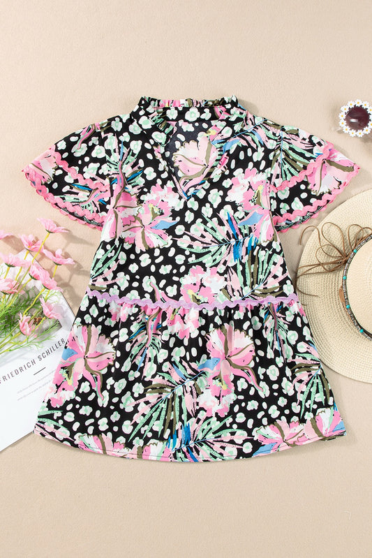 Floral Pink Ric Rac Blouse