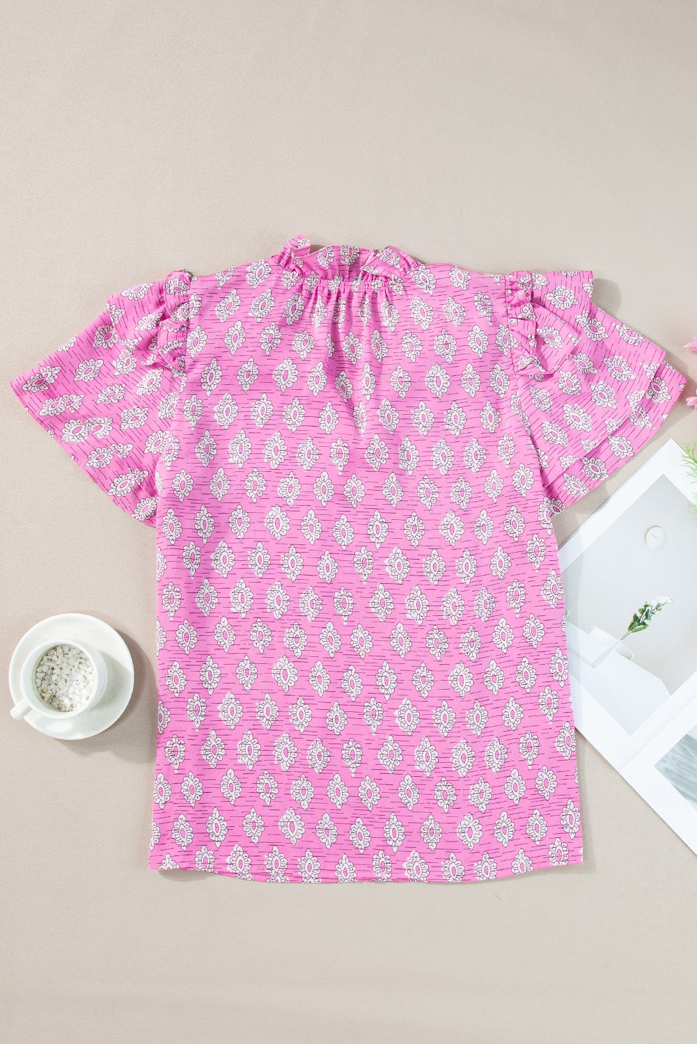 Pink Vintage Floral Blouse