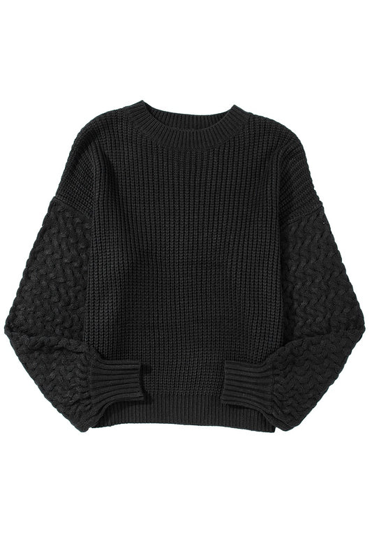 Black Cable Knit Sweater