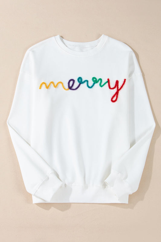 White Merry Sweatshirt