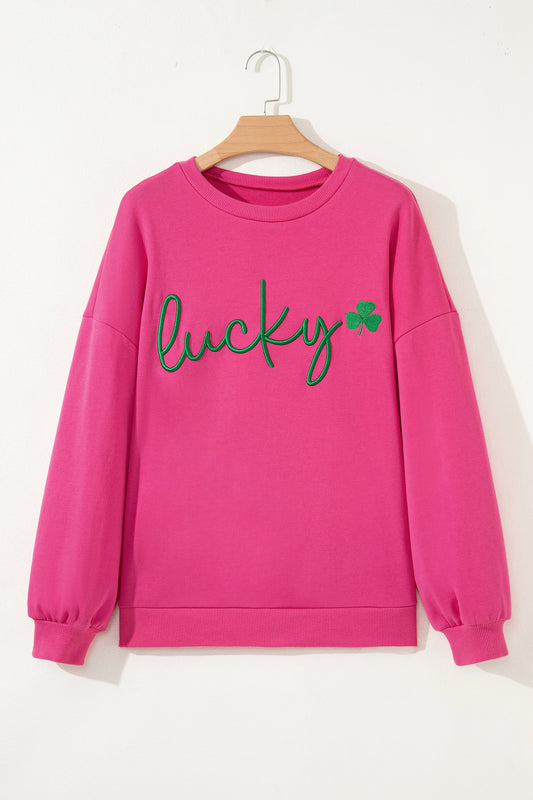 Lucky Clover Embroidered Sweatshirt