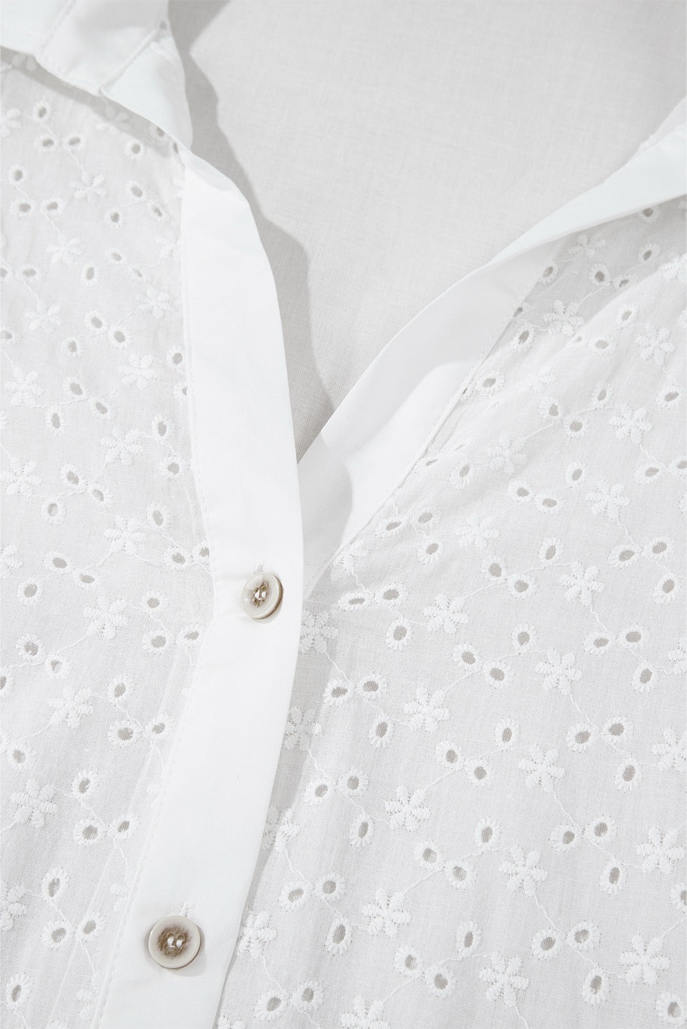 White Embroidered Eyelet Shirt