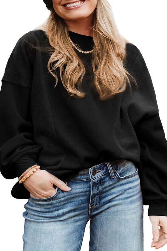 Black Plus Size Crewneck Sweatshirt