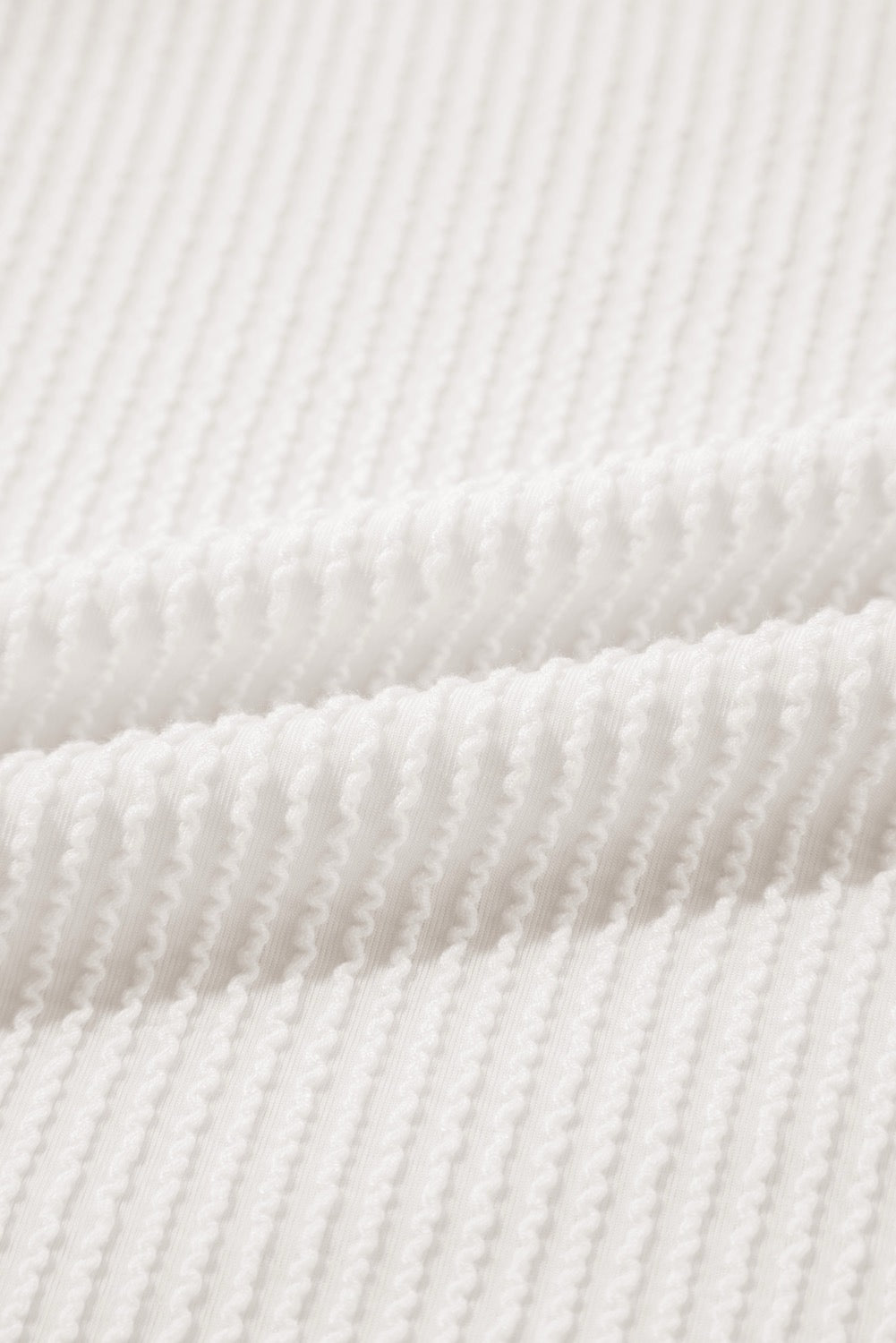 White Ribbed Long Sleeve Top