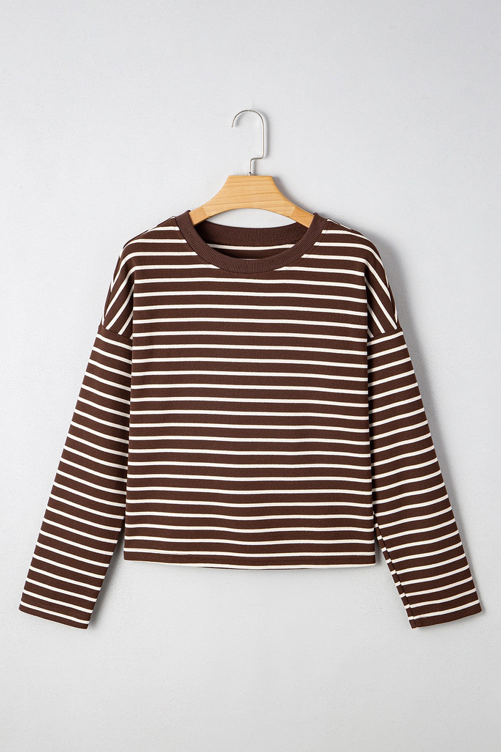 Brown Stripe Long Sleeve Tee