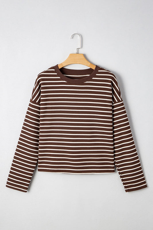 Brown Stripe Long Sleeve Tee