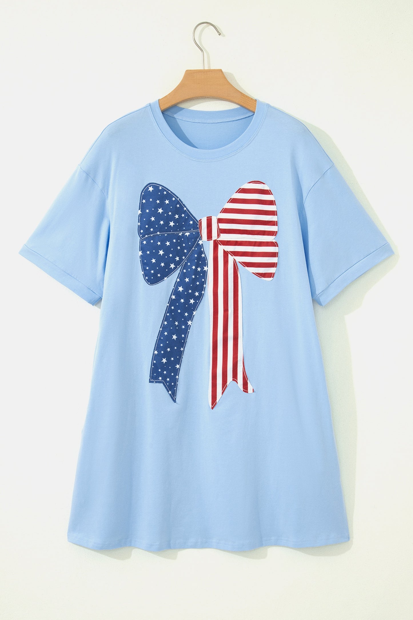 Patriotic Big Bow Stitched Shift Dress