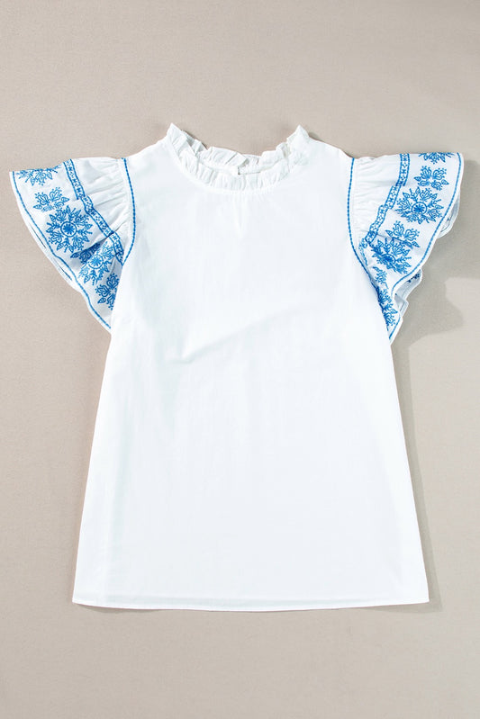 White Embroidered Blouse