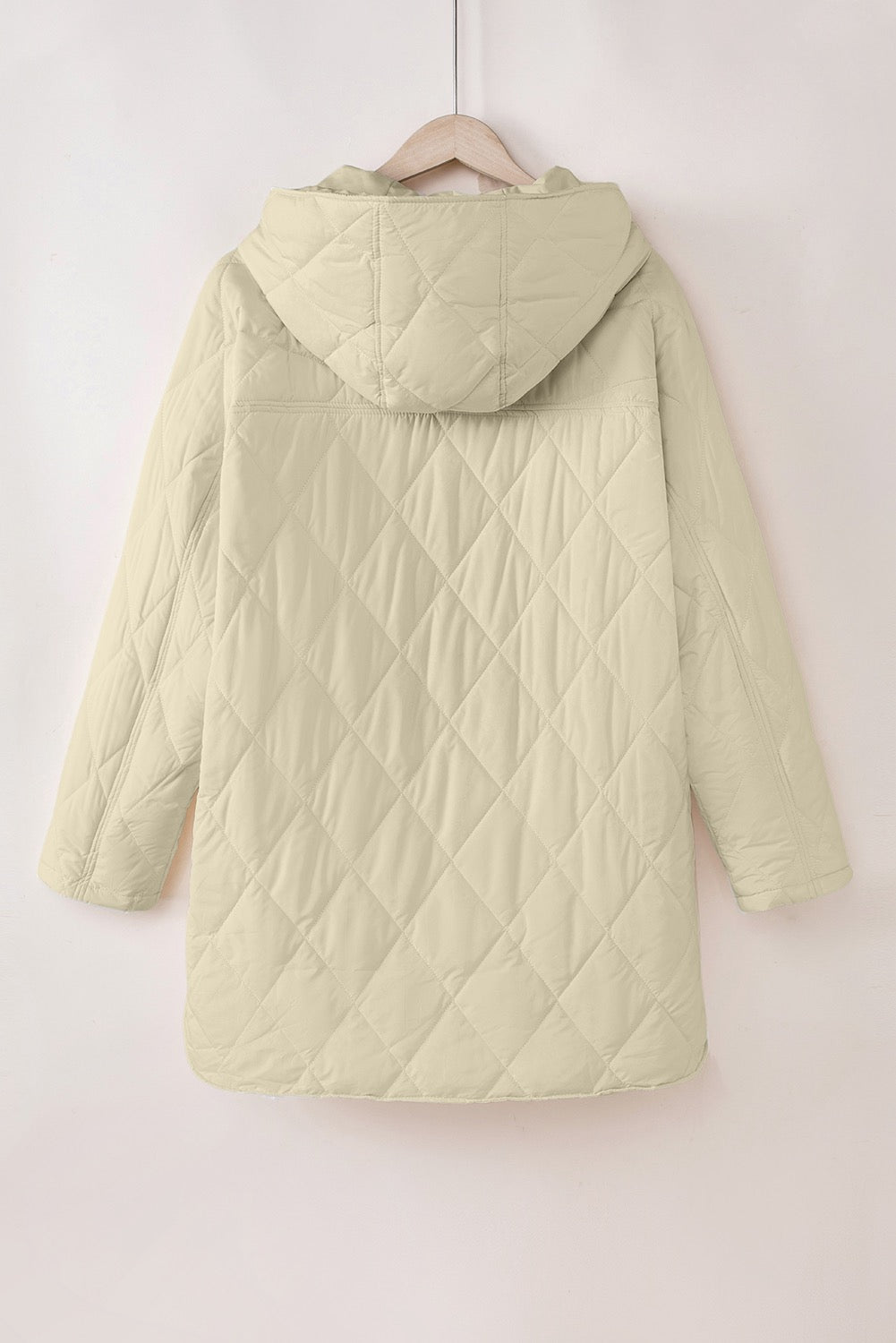 Beige Quilted Puffer Coat