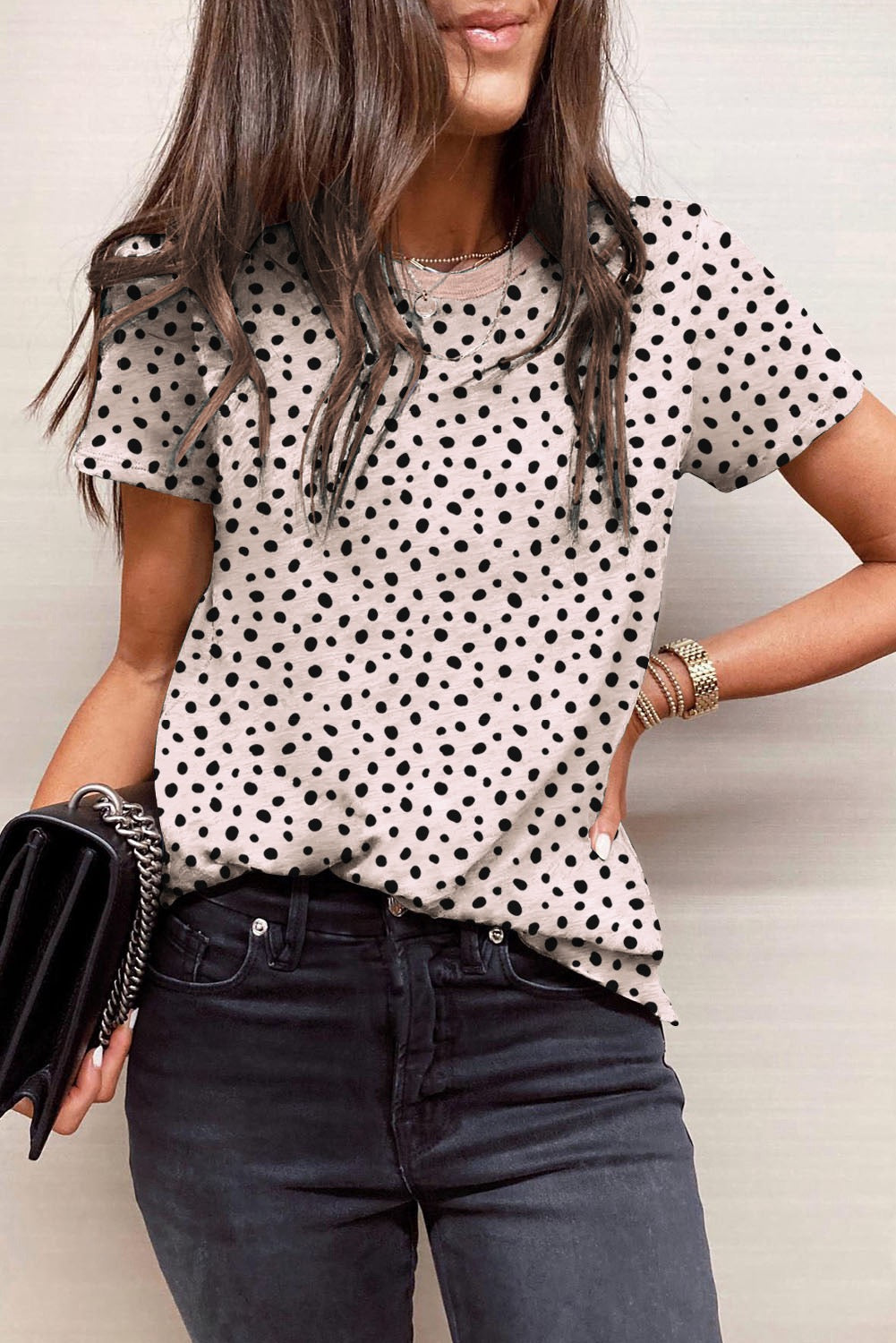 Apricot Cheetah Print Basic Tee