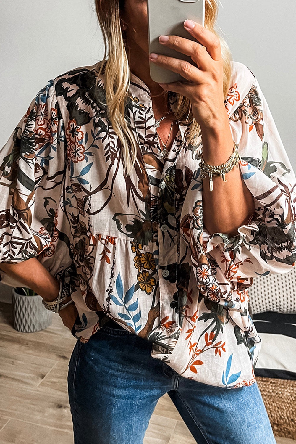 White Floral Top