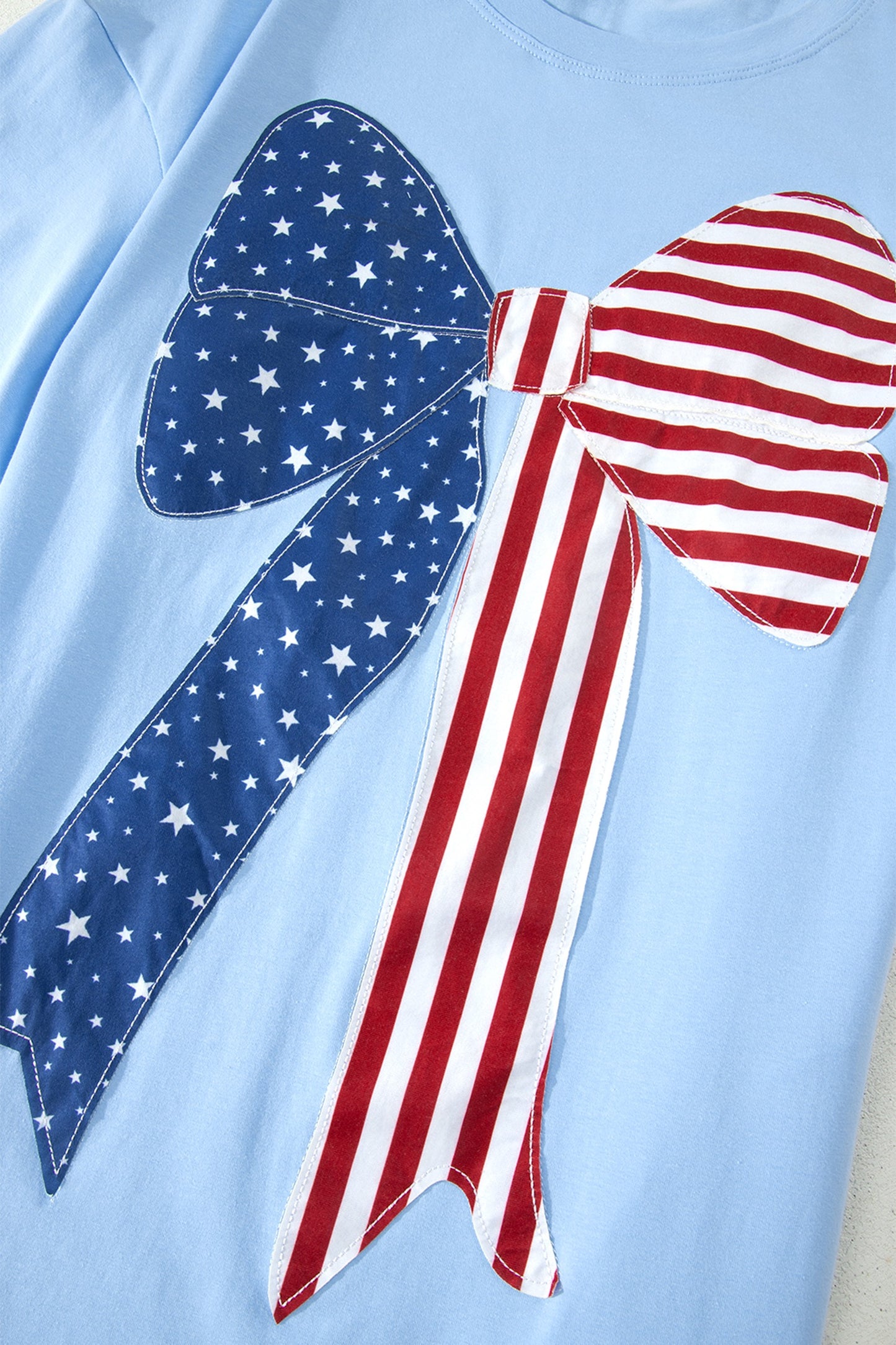 Patriotic Big Bow Stitched Shift Dress