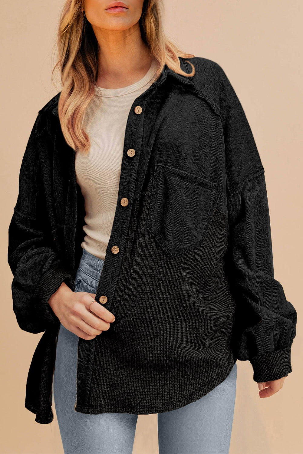 Black Floral Print V Neck Buttoned cardigan Sweater