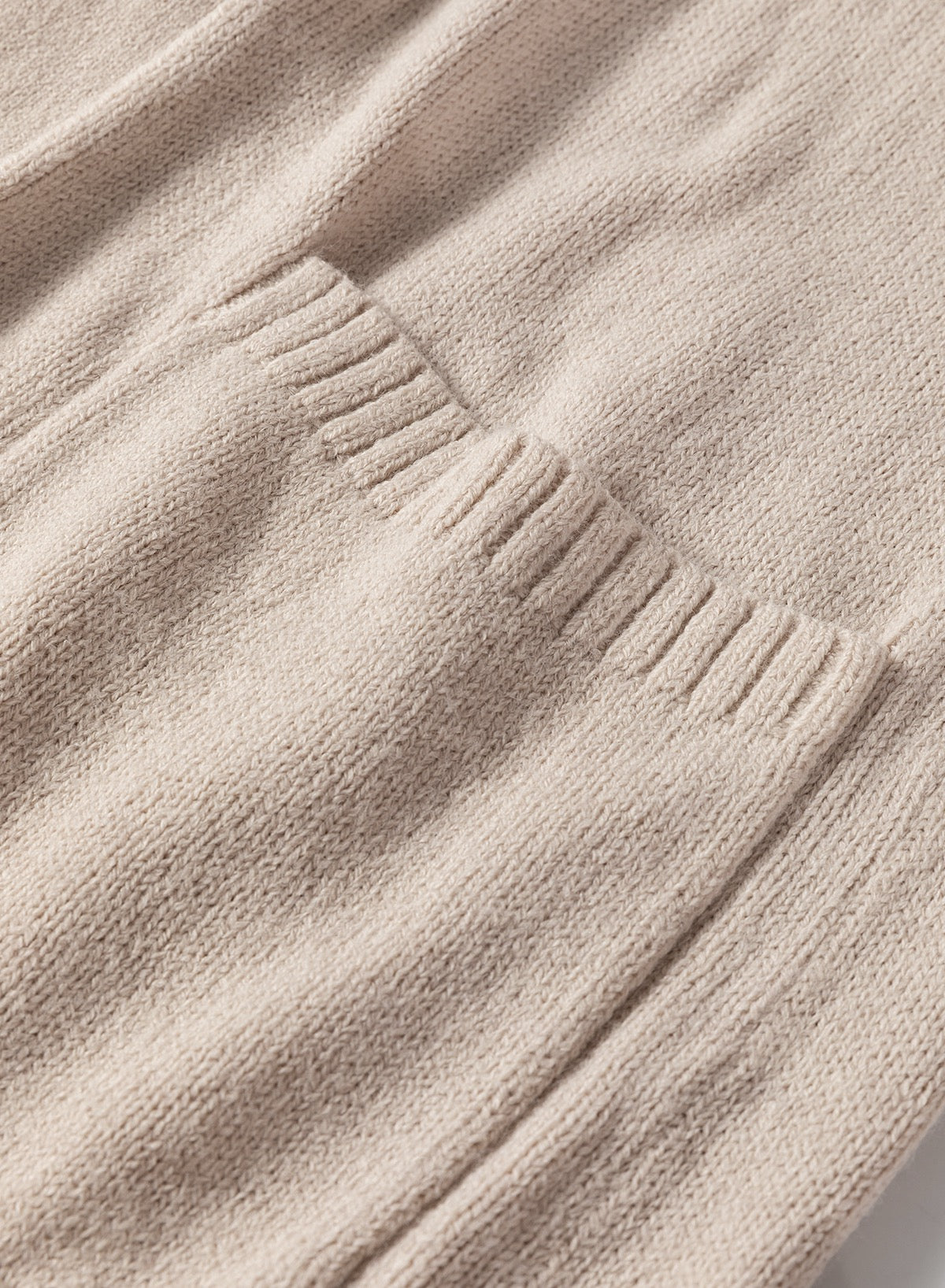 Beige Knitted Long Cardigan
