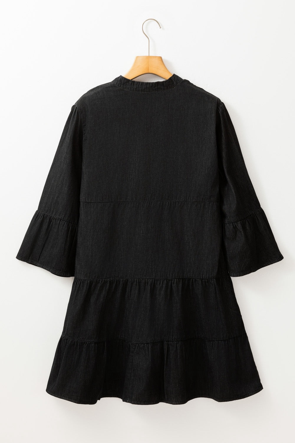 Black Button Front Swing Dress