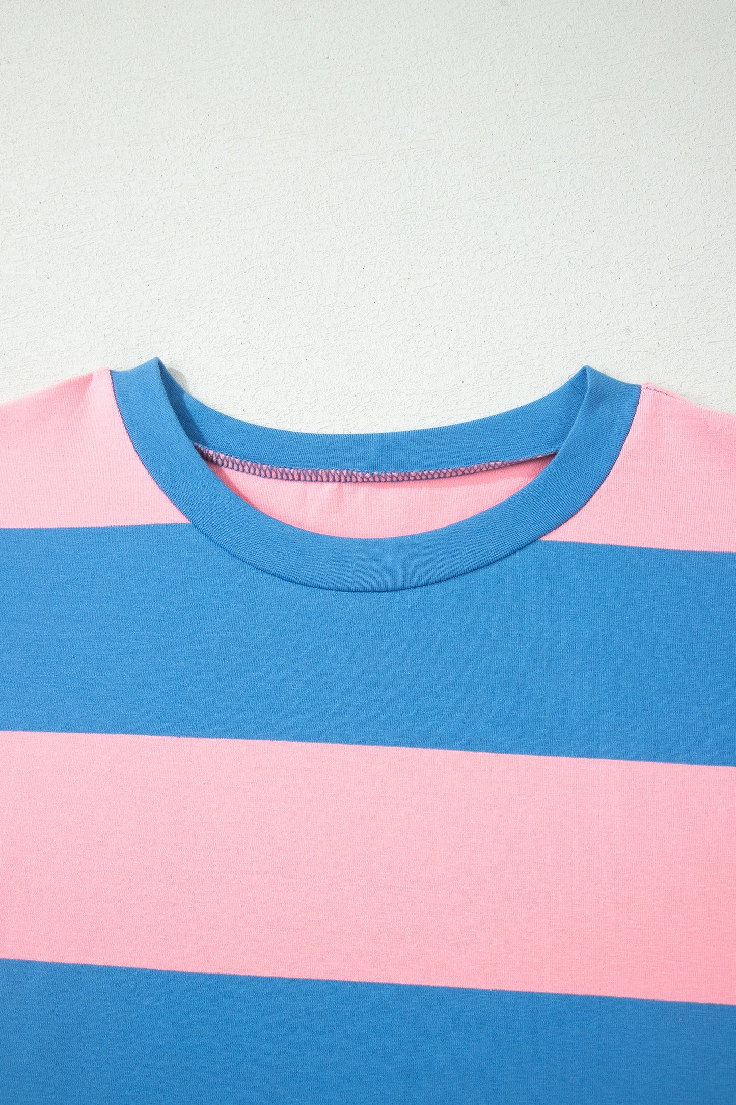 Bright Pink Striped Color Block Oversize Tunic Top