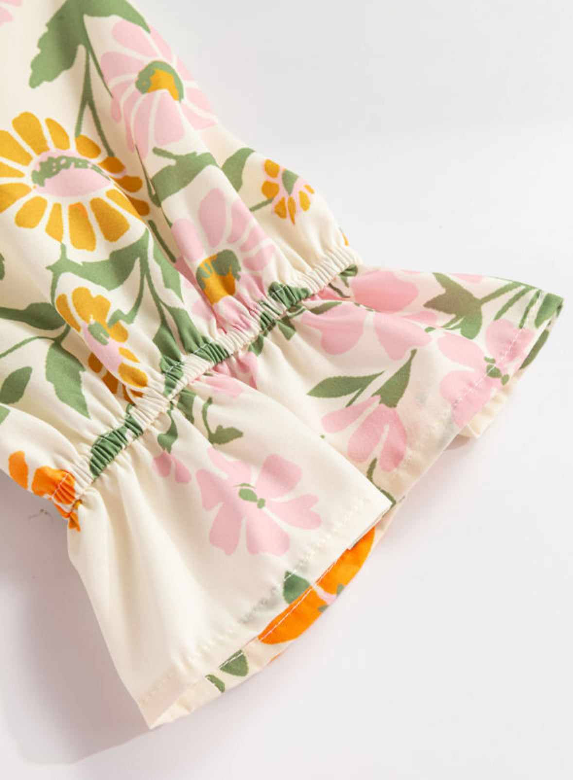 Multicolour Half Sleeve Boho Floral,  Pop of Color Neckline, Blouse