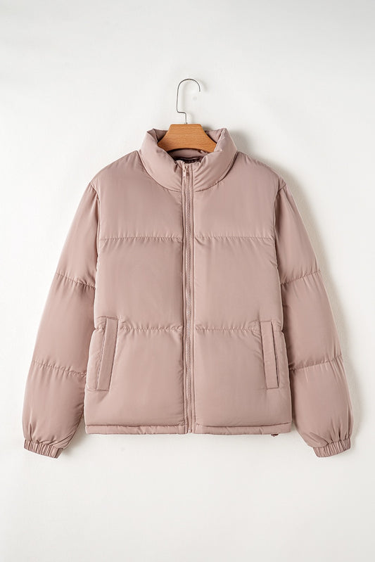 Apricot Quilted Puffer Jacket