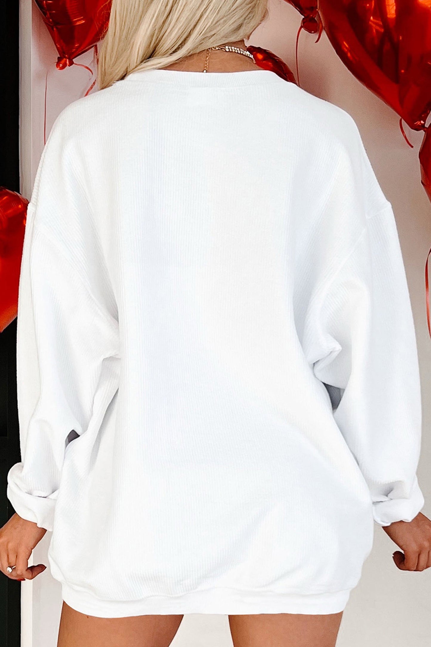 White Corded ALABAMA Football Embroidered Graphic Sweatshirt (ships 1/17)